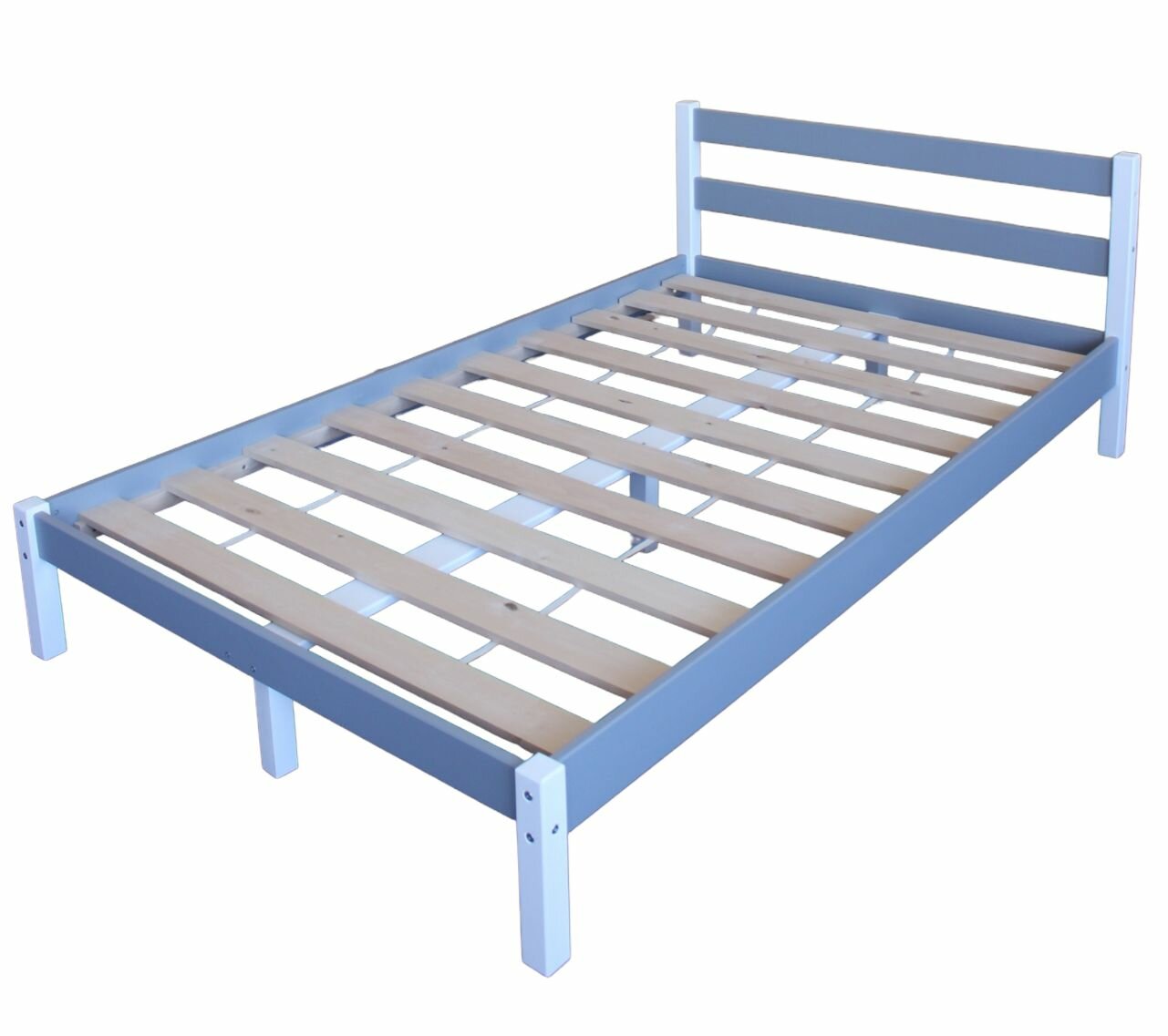 фото Кровать двуспальная деревянная из массива березы "Омега-1" 2000х1200