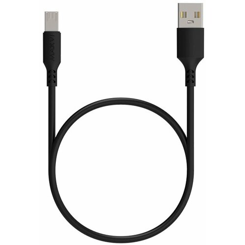 Кабель Maxvi (MC-A01L) micro USB, 1м, 2A, удлиненный разъем, черный кабель maxvi mc 01l 2a 1 0m microusb белый