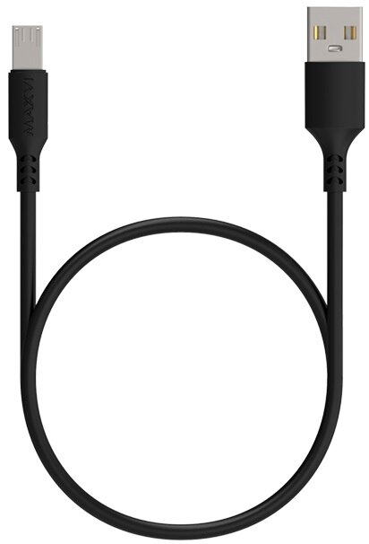 Кабель Maxvi (MC-A01L) micro USB 1м 2A удлиненный разъем черный