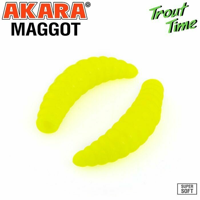 Силиконовая приманка AKARA Trout Time MAGGOT 1,6 Color 04Y GARLIC (чеснок)