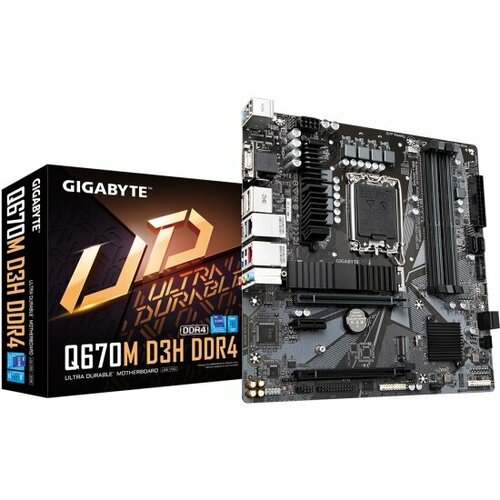 Материнская плата Gigabyte Q670M D3H DDR4 LGA1700 mATX 2773400₽