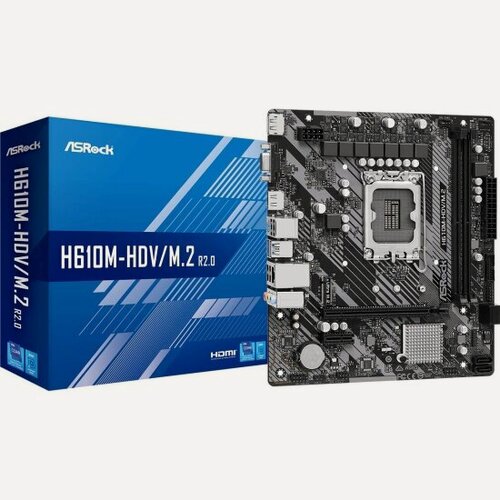 Изображение товара Материнская плата Asrock H610M-HDV/M.2 R2.0 (LGA1700, mATX)