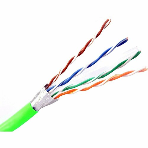 Neomax Кабель NM720021 F UTP cat.5e 4x2x0.52, 24 AWG, Медь, внутренний, PVCLS нг А -LSLTx, 305м, зеленый сетевой кабель neomax utp cat 5e 3m red nm13001 030r