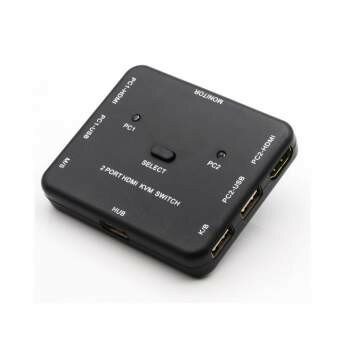 Orient переходник HS21 HDMI KVM переключатель на 2 устройства порты HDM + 2xUSB клавиатура+мышь  поддержка 4K@30Hz кнопка переключения на
