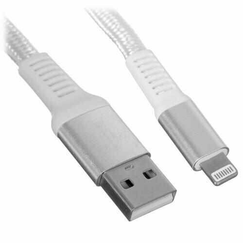 Кабель плоский DEXP Lightning 8-pin - USB белый 1 м