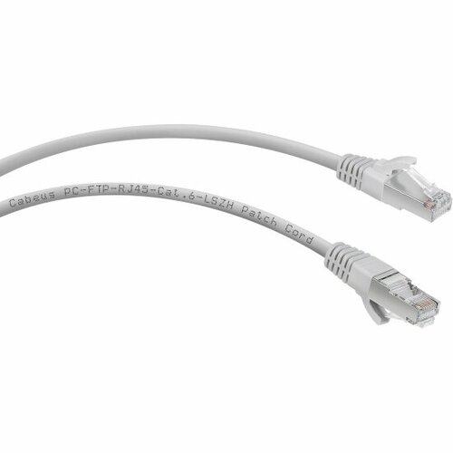 патч корд cabeus f utp pc ftp rj45 cat 6 10m lszh категория 6 2xrj45 8p8c экранированный серый lszh 10м Патч-корд Cabeus F/UTP PC-FTP-RJ45-Cat.6-3m-LSZH категория 6, 2xRJ45/8p8c, экранированный, серый, LSZH, 3м