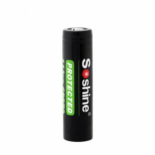 Аккумулятор Li-Ion Soshine 18650P, 3,7 V 18650-2900 mAh перезаряжаемый (с защитой) аккумулятор li ion soshine 18650 ft с выводами под пайку 3 7 v 3400 mah перезаряжаемый без защиты