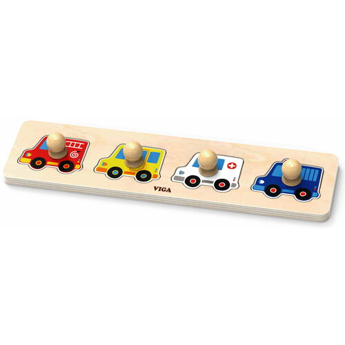 рамка вкладыш машинки деревянная настольная развивающая игра сортер для детей игрушка из дерева пазл Деревянный пазл-вкладыш VIGA 44535
