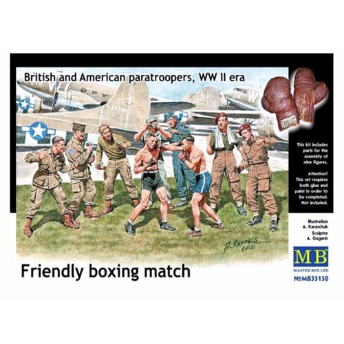 сборные миниатюры германский пулемётный расчет периода второй мировой войны 1 35 35645 icm Master Box Сборная модель Дружественный матч по боксу (1:35)