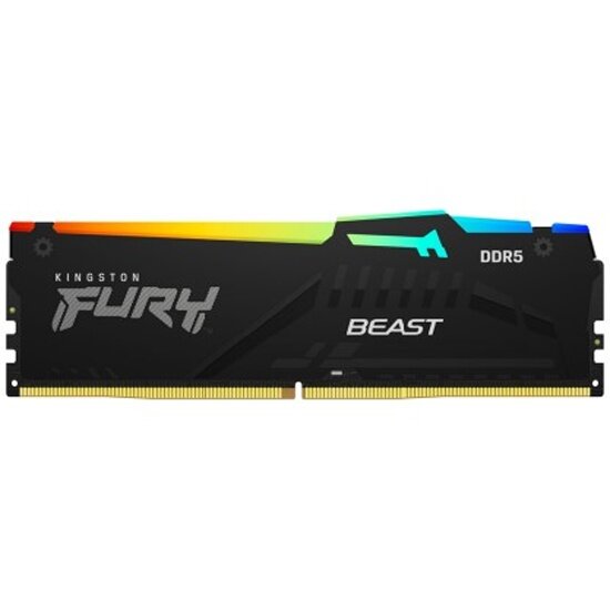 Оперативная память Kingston DDR5 32Gb (2x16Gb) 5200MHz pc-41600 FURY Beast RGB (KF552C40BBAK2-32)