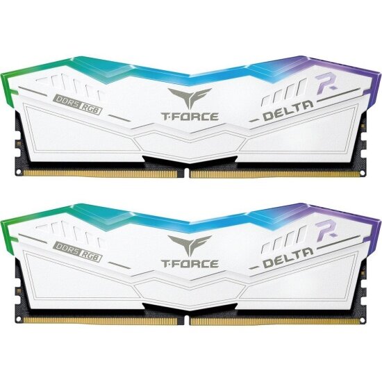 TEAM GROUP Оперативная память TEAM GROUP DDR5 TEAMGROUP T-Force Delta RGB 32GB (2x16GB) 6600MHz CL34 (34-40-40-84) 1.4V White (FF4D532G6600HC34DC0)