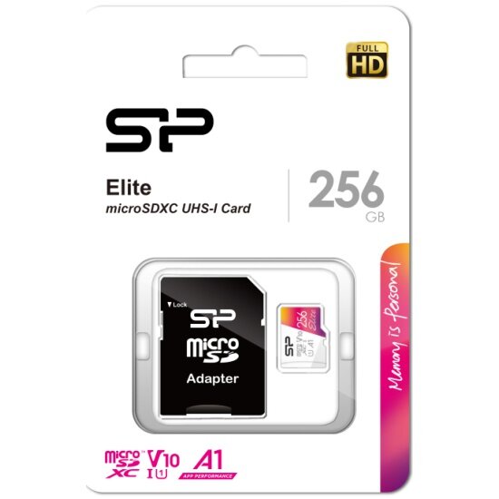 Карта памяти Silicon Power micro SDXC 256Gb Elite Class 10 UHS-I U1 A1 + ADP (100/10 Mb/s)