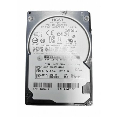 Жесткий диск HGST 0B31260 900Gb 10520 SAS 25 HDD 2738000₽