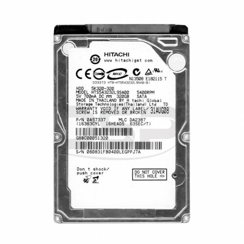 Жесткий диск Hitachi HTS543232L9SA00 320Gb 5400 SATAII 25 HDD 1026500₽