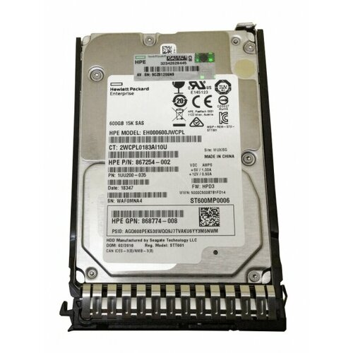 Жесткий диск HP EH000600JWKTP 600Gb 15000 SAS 25 HDD 6728000₽