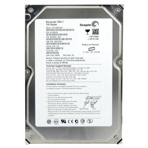 Жесткий диск Seagate 9W2933 120Gb 7200 SATA 35 HDD 270500₽
