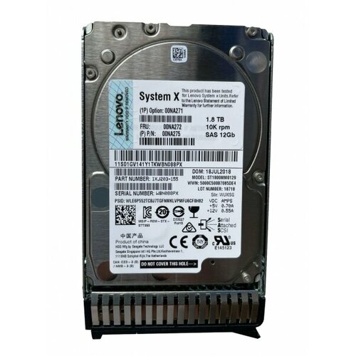 Жесткий диск Lenovo 00NA271 18Tb 10500 SAS 25 HDD 8828000₽