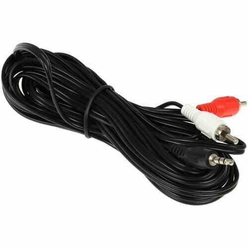 Кабель Aceline 3.5 mm jack - RCA х2 черный кабель jack 3 5 mm jack 3 5 mm 1 2 м cablexpert для передачи аналогового аудиосигнала cca 404 3 шт