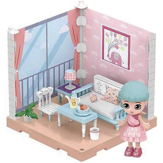Игровой набор Abtoys WJ-14329 Модульный домик Мини-кукла в гостинной