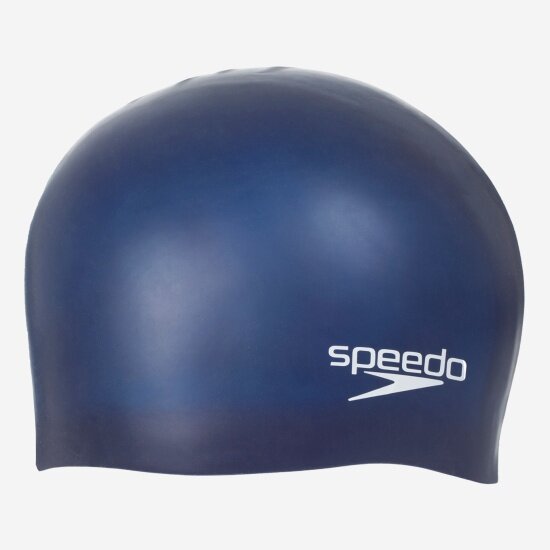 Шапочка для плавания детская Speedo Plain Moulded Silicone Cap Jr (размер 52-58), синий, 8-709900011/11