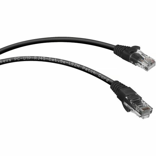 удлинитель патч корда удлинитель интернет провода lan кат 5е rj 45 длина 15м Патч-корд Cabeus U/UTP PC-UTP-RJ45-Cat.5e-3m-BK-LSZH категория 5е, 2xRJ45/8p8c, неэкранированный, черный, LSZH, 3м