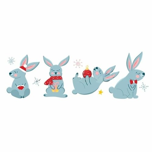 Наклейки стикеры Кролик символ 2023 года детская футболка водный кролик астро символ 2023 года 140 красный