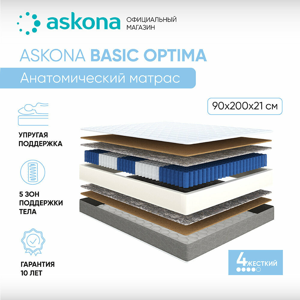 Матрас анатомический Askona (Аскона) Basic Optima 90х200