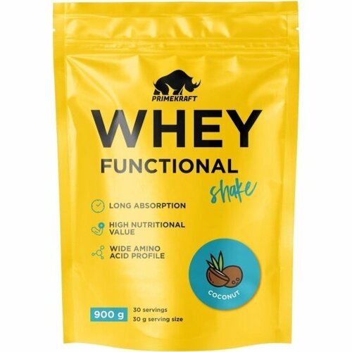 Мультикомпонентный растительный протеин Prime Kraft спдпп Whey Functional Shake со вкусом«Кокос» (Coconut)