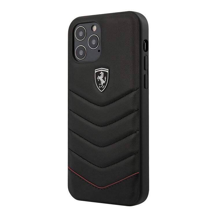 Кожаный чехол Ferrari Off-Track Quilted Hard для iPhone 12 mini черный