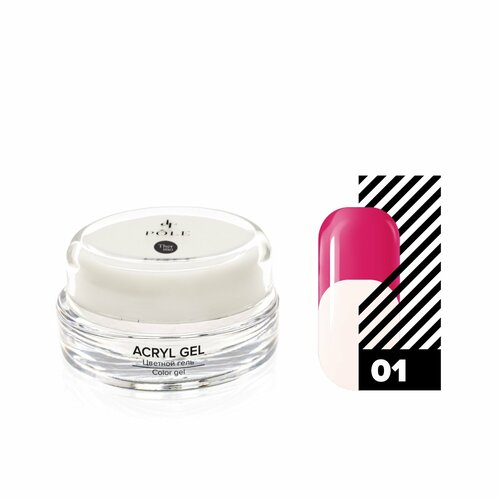Acryl Gel POLE Thermo №01 фуксия/белый (15 мл)