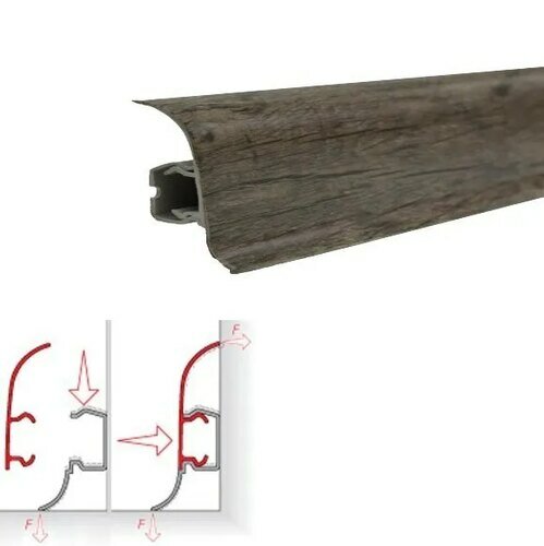 Пластиковый плинтус Salag NGF 56 E5 Дуб Роут