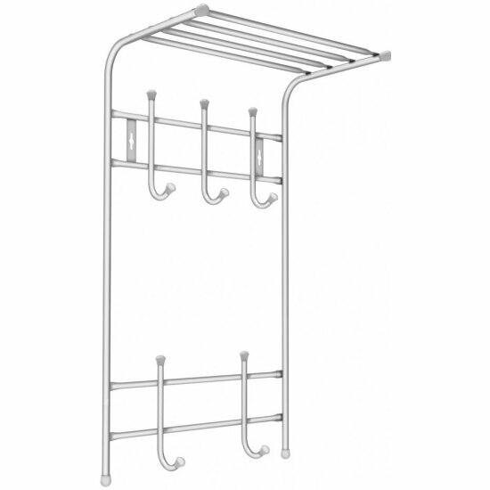 Вешалка настенна NIKA 5 крючков 410х255х745мм матовый белый (ВПТ5/МБ)