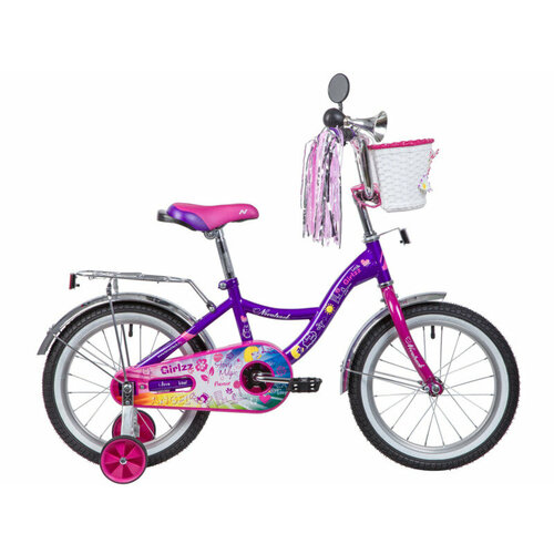 Детский велосипед Novatrack Little Girlzz 16 год 2023 цвет Фиолетовый 11440₽