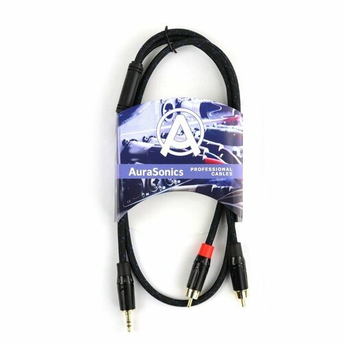 Кабель аудио 1xMini Jack - 2xRCA AuraSonics J35Y2RCA-1 1.0m кабель переходник rca y 6 дюймов длинна 25см