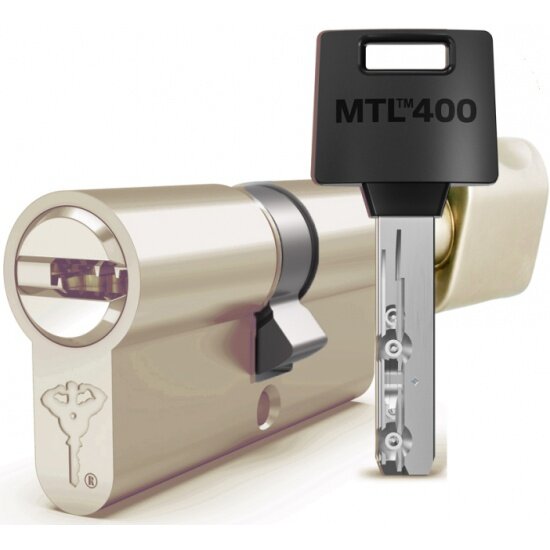 Цилиндр Mul-t-lock MTL-400 с перекодировкой (4+1+1)кл. 76 ТФ (33x43Тмм) , латунь, ключ-вертушка, флажок