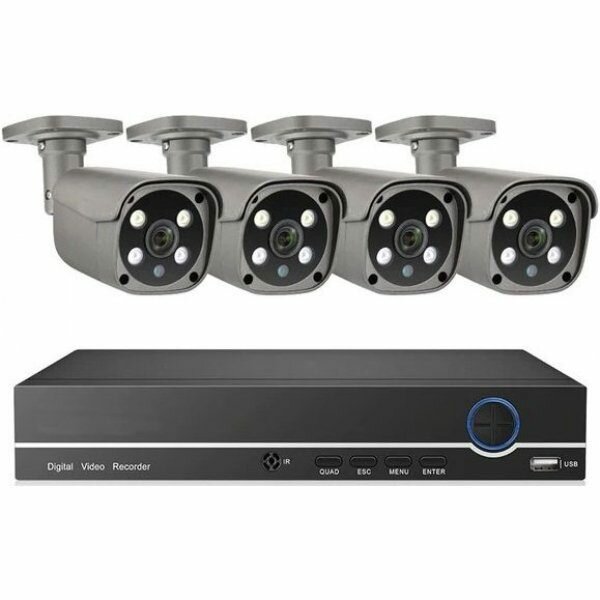 Цифровой IP POE комплект видеонаблюдения на 4 камеры 5Mp со звуком MiCam KIT-5044P