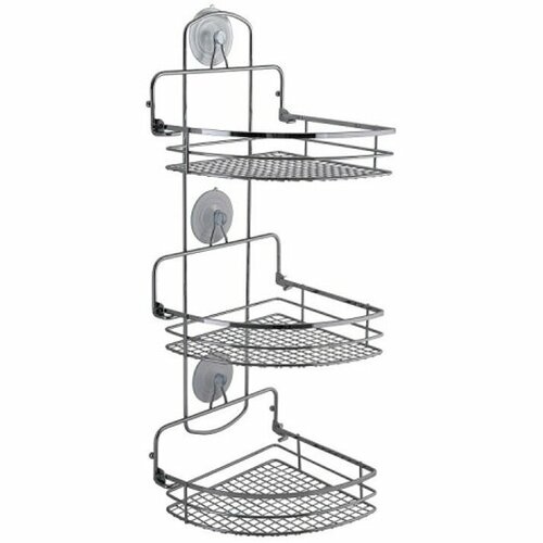 Полка для ванной угловая AXENTIA Cassandra 3-х ярусная складная на 3-х присосках, 20х20х58 см