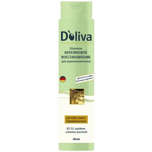 Шампунь для укрепления волос Doliva D’OLIVA Кератиновое восстановление, 400 мл