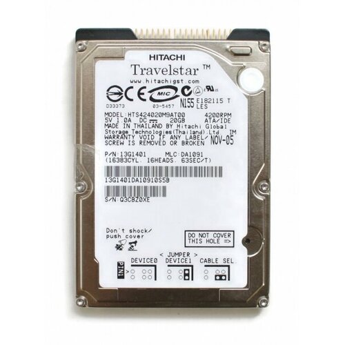 Жесткий диск Hitachi 13G1401 20Gb 4200 IDE 25 HDD 806000₽