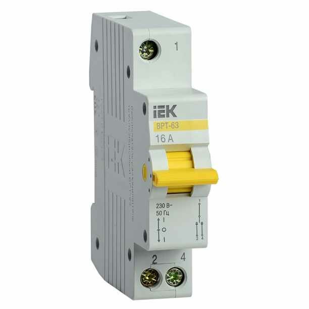 Выключатель-разъединитель IEK ВРТ-63 трехпозиционный 1п 16 А