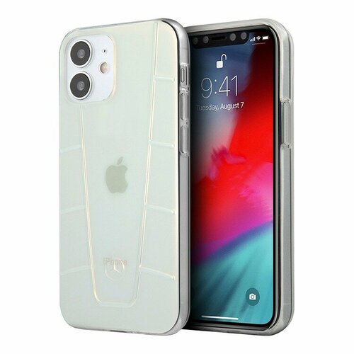 Чехол Mercedes Transparent line Embossed 1 Hard Iridescent для iPhone 12 mini