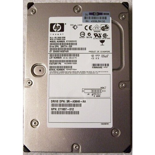 Жесткий диск HP 271037-012 364Gb U320SCSI 35 HDD 2958500₽