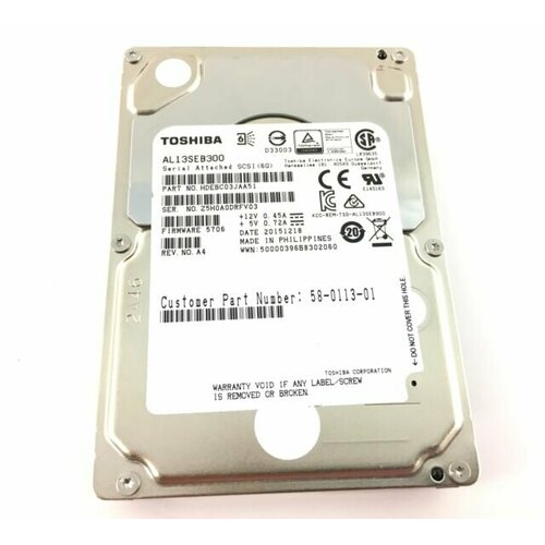 Жесткий диск Cisco HDEBC03JAA51 300Gb 10500 SAS 25 HDD 5856500₽