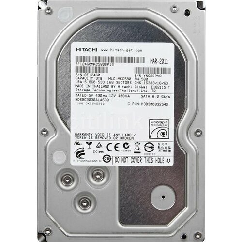 Жесткий диск Hitachi HDS5C3030ALA630 3Tb CoolSpin SATAIII 35 HDD 1593500₽