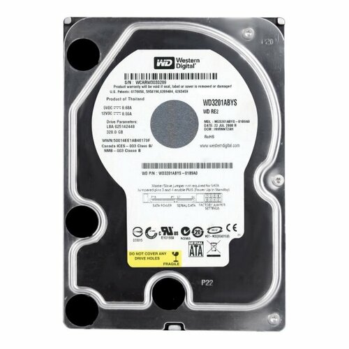 Жесткий диск Western Digital WD3201ABYS 320Gb 7200 SATAII 3.5 HDD для домашних пк western digital жесткий диск western digital wd3200ys 320gb 7200 sataii 3 5 hdd