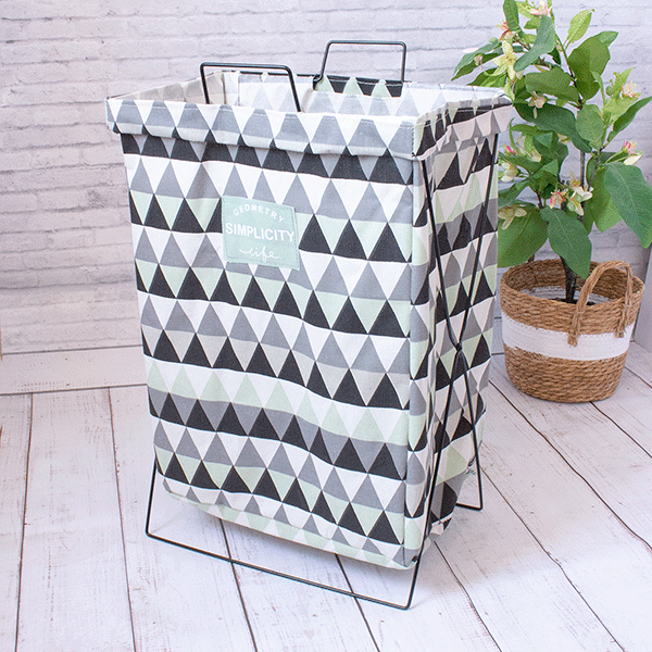 фото Корзина для белья складная Листья 37х60х27 см светлая