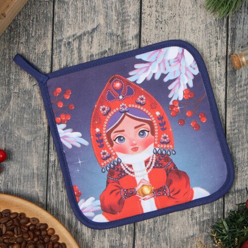 Прихватка Этель Матрёшка 19х19 см 100 хл ватин 250 гм2 381₽
