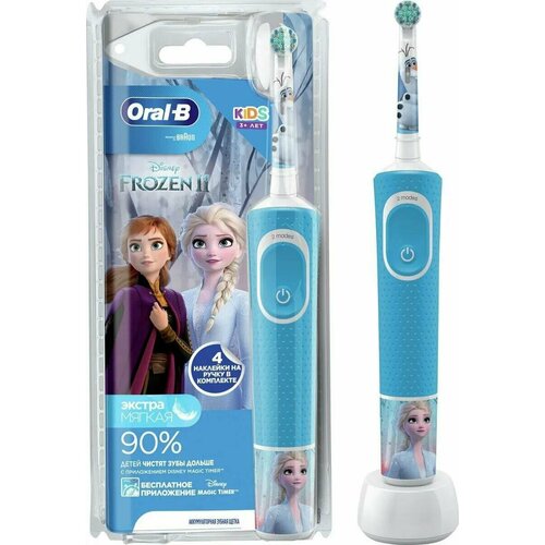 Электрическая зубная щетка Oral-B Kids Холодное Сердце 2 голубой 346500₽