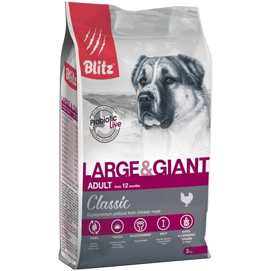 Корм сухой Blitz (pet) Blitz для собак крупных и гигантских пород 2кг
