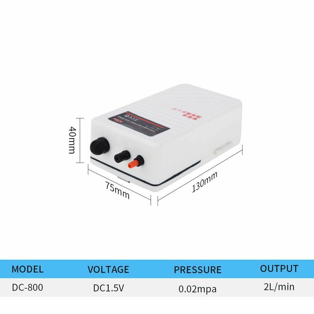 Компрессор для аквариума на батарейках Xilong DC-800, 2,5 л/мин, 1 канал - фотография № 4